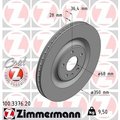 Zimmermann Brake Disc - Standard/Coated, 100.3376.20 100.3376.20